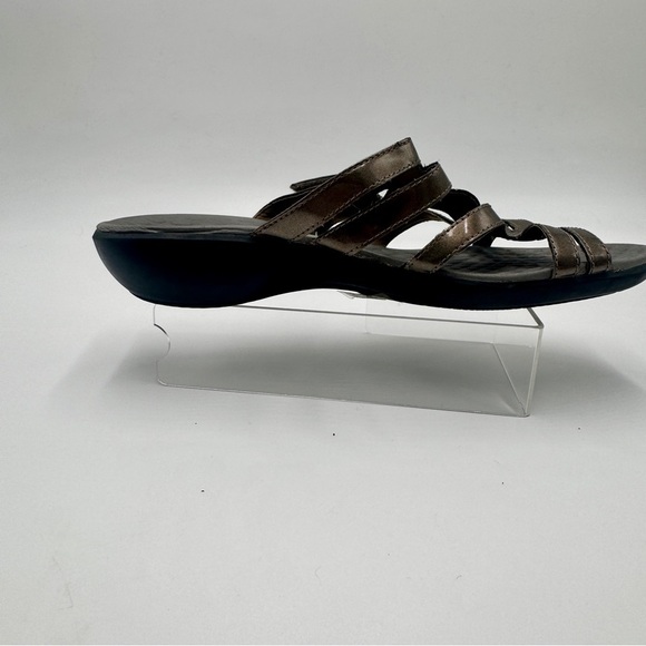 Clarks Bronze Strappy Slide Sandals - Picture 5 of 14